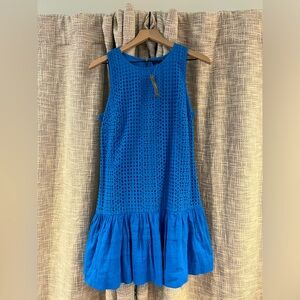 NWT blue J Crew eyelet shift dress